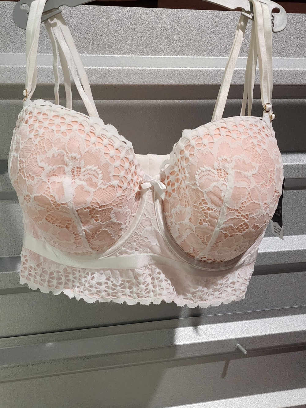 Cacique Blush Pink Lace Longline Bra
